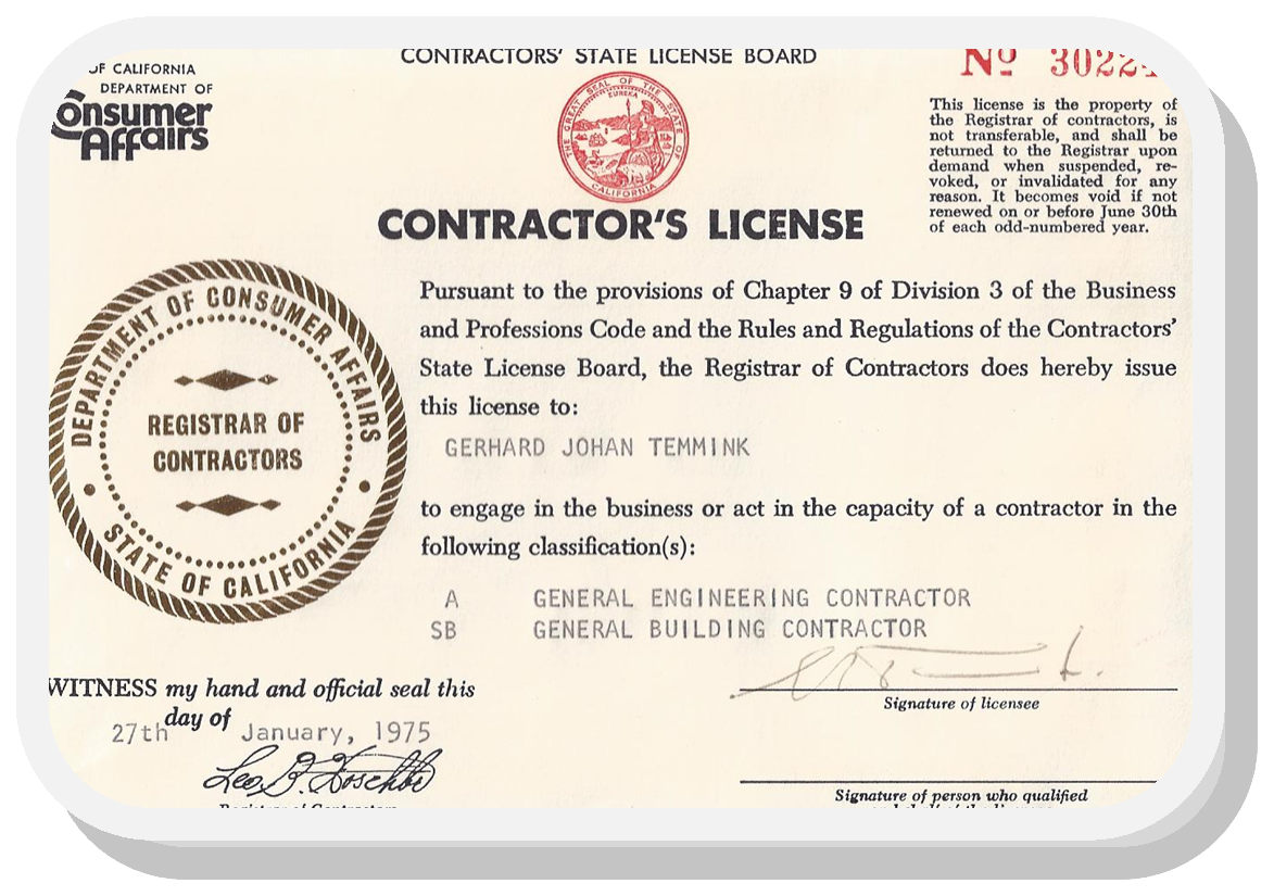Contractor's License